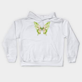 Vintage Luna Moth Painting Kids Hoodie